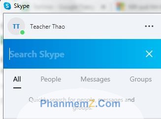Thêm bạn bè trên phần mềm Skype bằng cách sử dụng thanh tìm kiếm