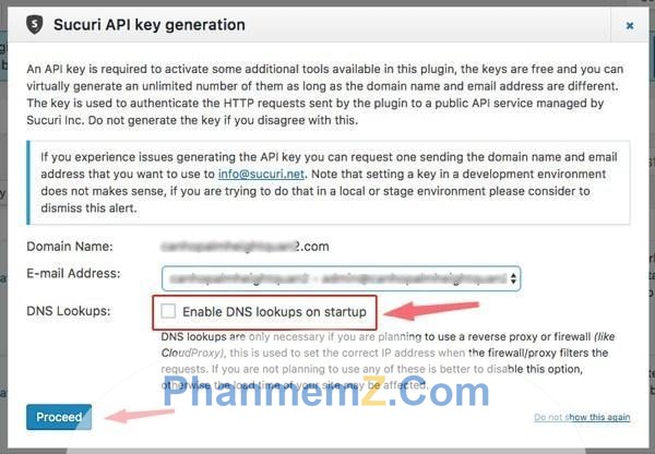 Bỏ Enable DNS lookups trong Sucuri Security